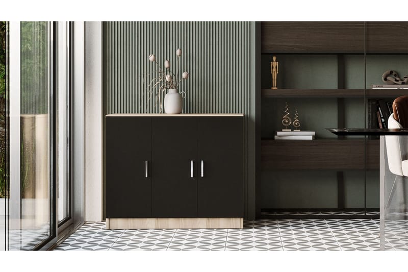 Barrock Highboard 38x89 cm - Natur/Svart - Förvaringsskåp