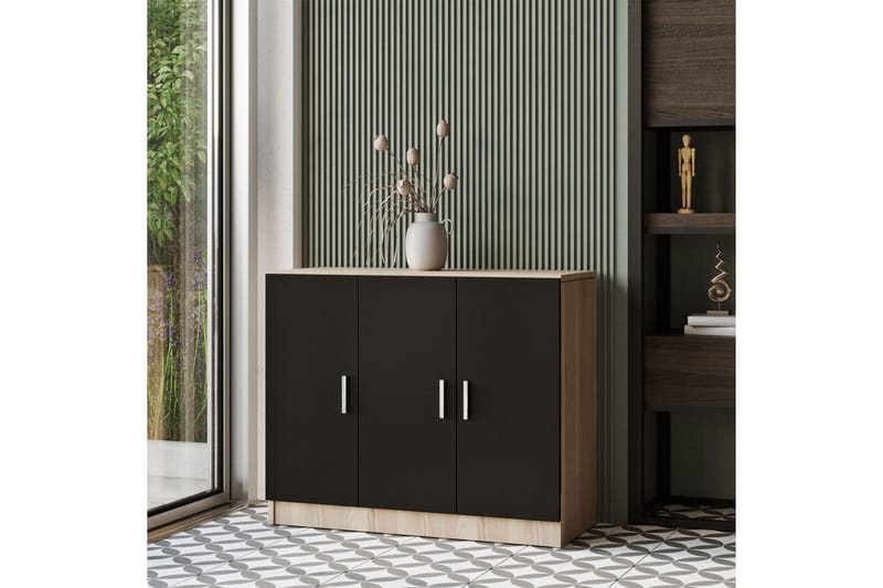 Barrock Highboard 38x89 cm - Natur/Svart - Förvaring - Skåp - Förvaringsskåp