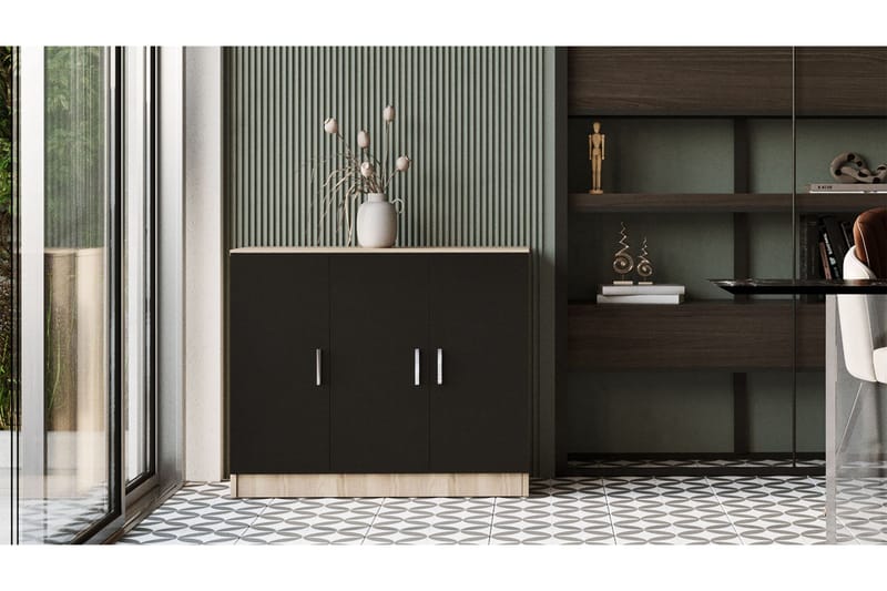 Barrock Highboard 38x89 cm - Natur/Svart - Förvaring - Skåp - Förvaringsskåp
