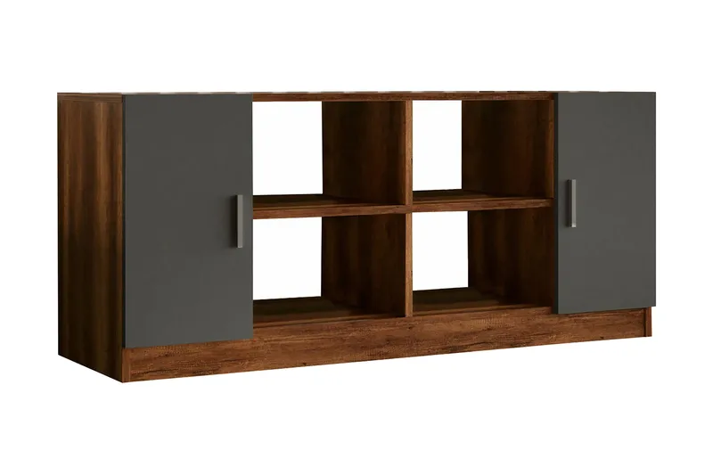 Barrock Highboard 46x140 cm, Teak/Antracit