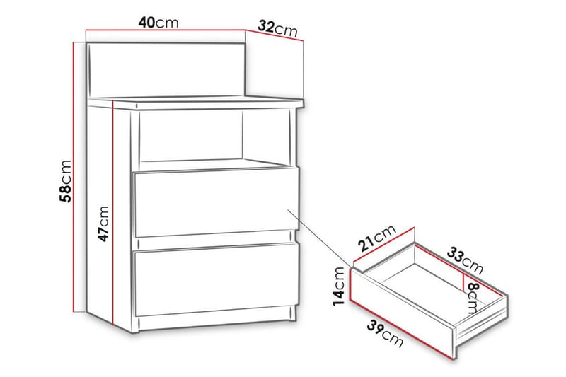 Basildon Förvaringsskåp 33 cm - Vit - Förvaringsskåp