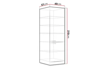 Bianco Skåp med dörrar 60x57x210 cm - Vit - Förvaring - Skåp - Förvaringsskåp