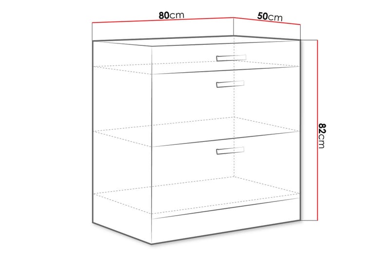 Bianco Skåp med dörrar 80x52x82 cm - Grå/Vit Högglans - Förvaring - Skåp - Förvaringsskåp