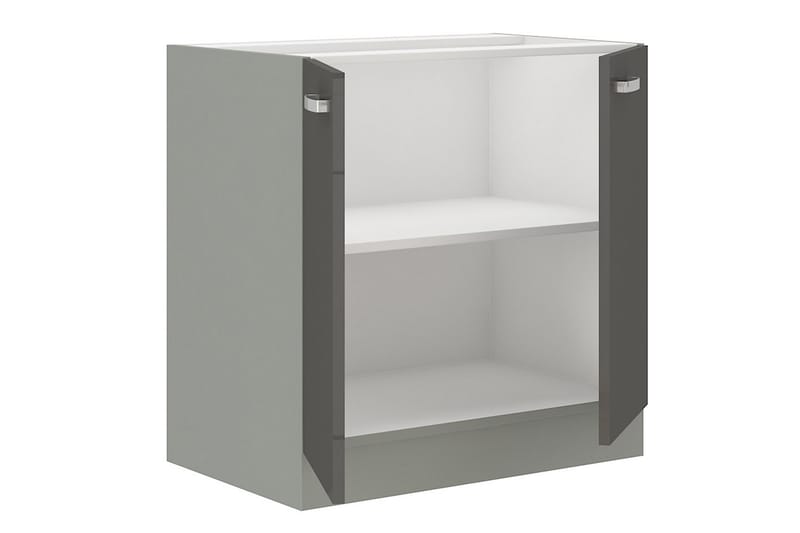 Bianco Skåp med dörrar 80x52x82 cm - Grå/Vit Högglans - Förvaring - Skåp - Förvaringsskåp
