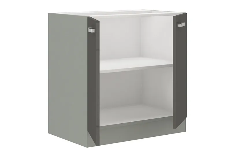 Bianco Skåp med dörrar 80x52x82 cm - Grå/Vit Högglans - Hus & renovering - Kök & bad - Kök & tvättstuga