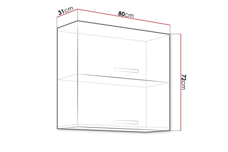 Bianco Väggskåp 80x31x71,5 cm - Svart/Grå/Vit - Hus & renovering - Kök & bad - Kök & tvättstuga