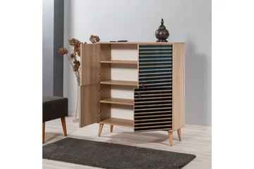 Brokind Förvaringsskåp 111 cm - Brun/Blå - Förvaring - Skåp - Förvaringsskåp