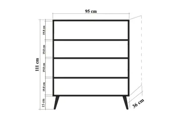 Brokind Förvaringsskåp 111 cm - Brun/Blå - Förvaring - Skåp - Förvaringsskåp