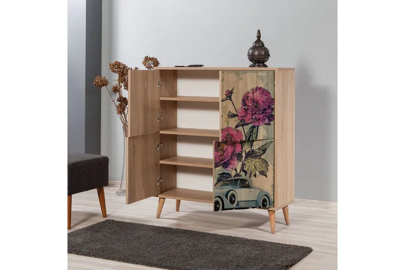 Brokind Förvaringsskåp 111 cm - Brun/Flerfärgad - Förvaring - Skåp - Förvaringsskåp