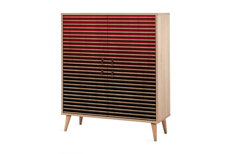 Brokind Förvaringsskåp 111 cm - Brun/Röd - Förvaring - Skåp - Förvaringsskåp