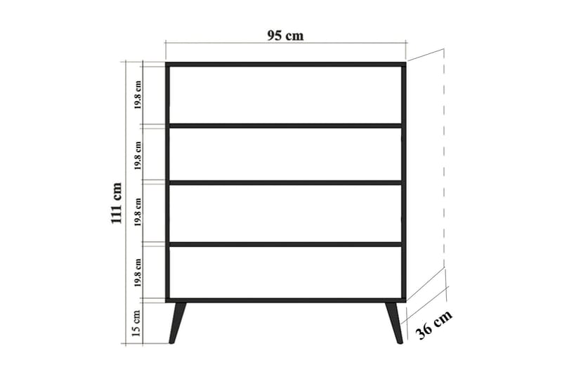 Brokind Förvaringsskåp 111 cm - Flerfärgad - Förvaring - Skåp - Förvaringsskåp