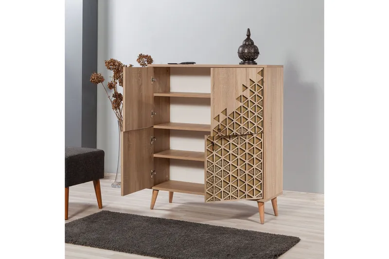 Brokind Förvaringsskåp 111 cm - Ljusbrun - Förvaring - Skåp - Förvaringsskåp