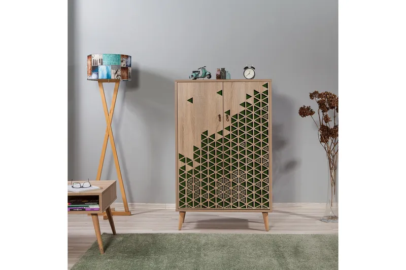 Brokind Förvaringsskåp 80 cm - Brun/Grön - Förvaring - Skåp - Förvaringsskåp