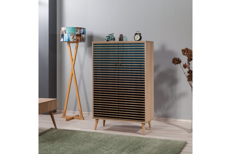 Brokind Förvaringsskåp 80 cm - Brun/Svart/Blå - Förvaring - Skåp - Förvaringsskåp