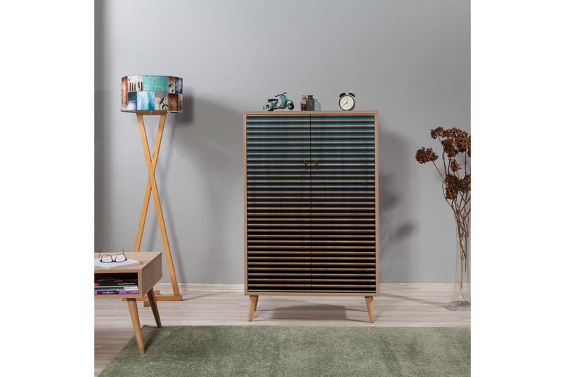 Brokind Förvaringsskåp 80 cm - Brun/Svart/Blå - Förvaring - Skåp - Förvaringsskåp