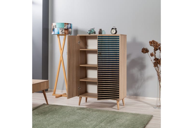 Brokind Förvaringsskåp 80 cm - Brun/Svart/Blå - Förvaring - Skåp - Förvaringsskåp