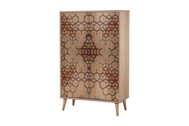 Brokind Förvaringsskåp 80 cm, Brun/Svart/Ek/Grå