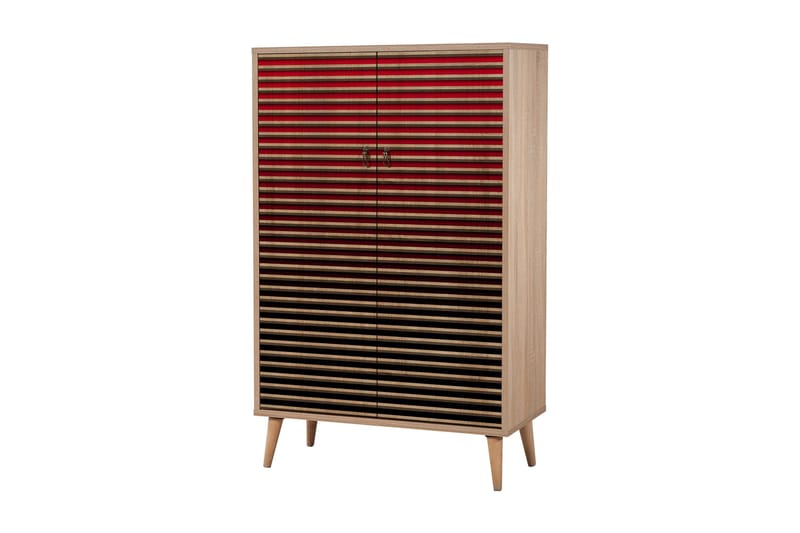 Brokind Förvaringsskåp 80 cm - Brun/Svart/Röd - Förvaring - Skåp - Förvaringsskåp