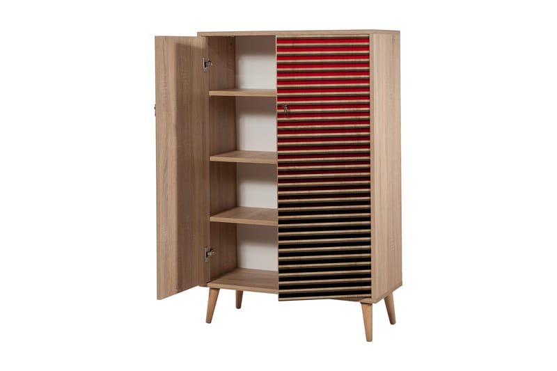 Brokind Förvaringsskåp 80 cm - Brun/Svart/Röd - Förvaring - Skåp - Förvaringsskåp