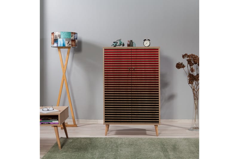 Brokind Förvaringsskåp 80 cm - Brun/Svart/Röd - Förvaring - Skåp - Förvaringsskåp