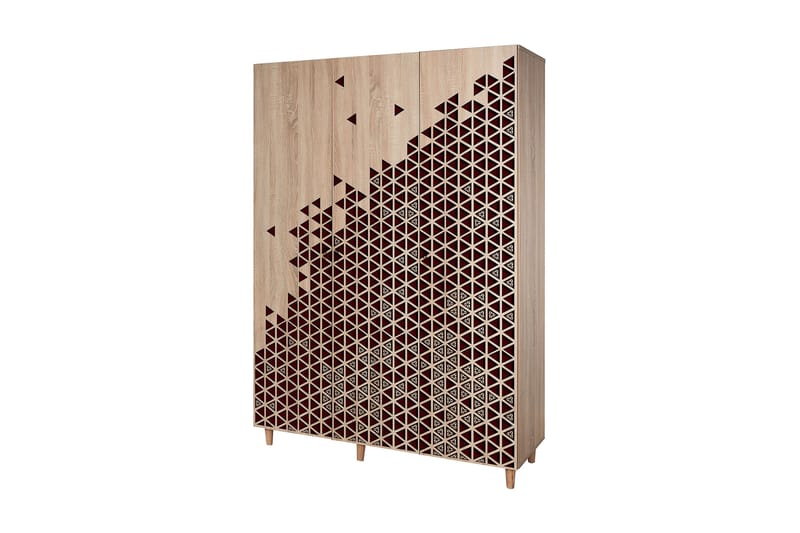 Brokind Garderob 135 cm, Brun/Röd