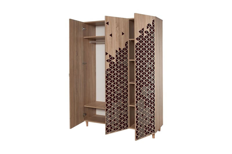 Brokind Garderob 135 cm - Brun/Röd - Förvaring - Klädförvaring - Garderob & garderobssystem - Klädskåp & fristående garderob