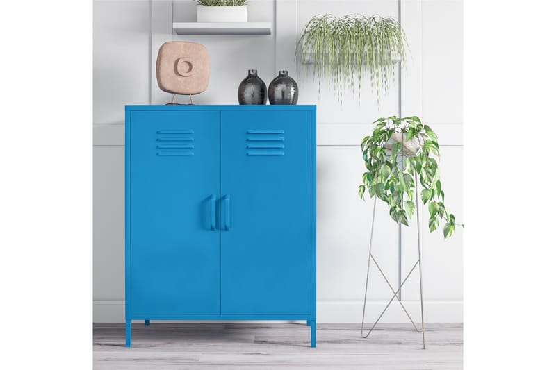 Cache Förvaringsskåp 80x40 cm 2 Dörrar Blå - Novogratz - Förvaring - Skåp - Förvaringsskåp