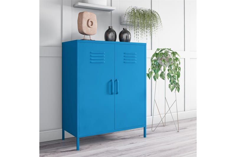 Cache Förvaringsskåp 80x40 cm 2 Dörrar Blå - Novogratz - Förvaring - Skåp - Förvaringsskåp