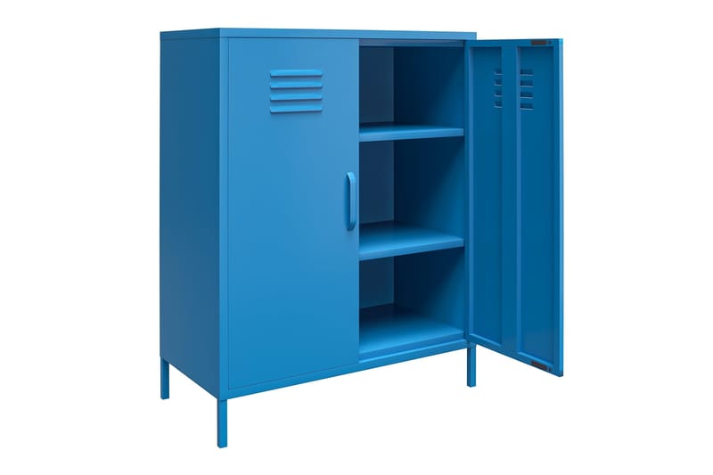 Cache Förvaringsskåp 80x40 cm 2 Dörrar Blå - Novogratz - Förvaring - Skåp - Förvaringsskåp