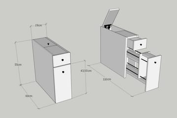 Calencie Badrumsförvaring - Vit - Hus & renovering - Kök & bad - Badrum - Badrumsmöbler & badrumsinredning - Badrumsförvaring