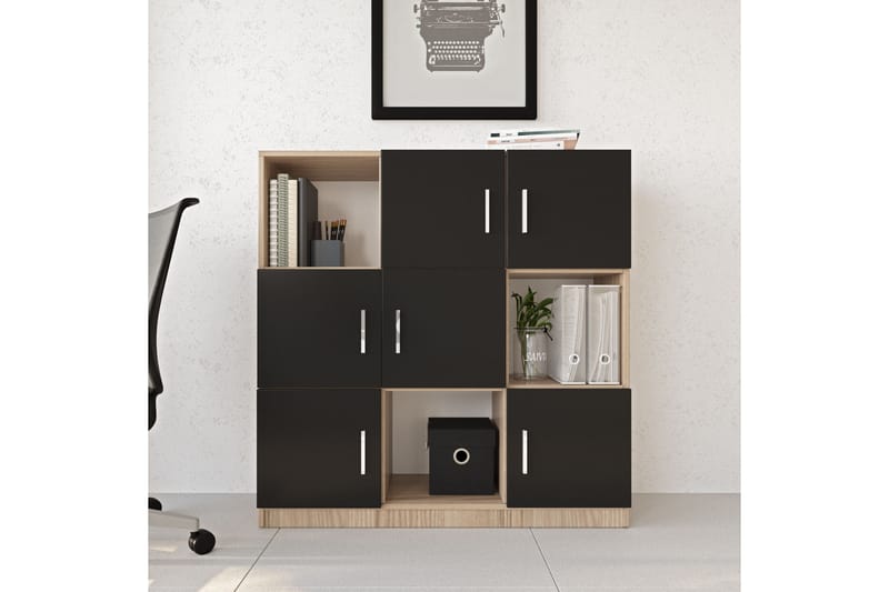 Celtigar Highboard 38x120 cm - Natur/Svart - Förvaring - Skåp - Förvaringsskåp