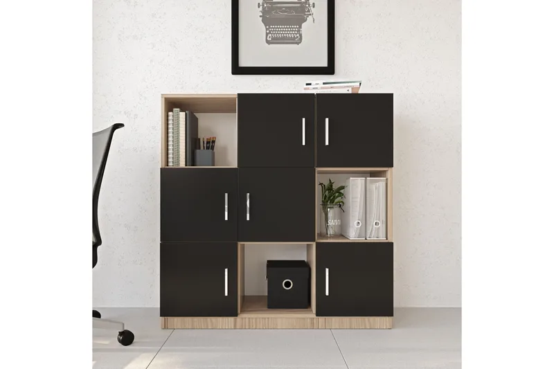 Celtigar Highboard 38x120 cm - Natur/Svart - Förvaring - Skåp - Förvaringsskåp