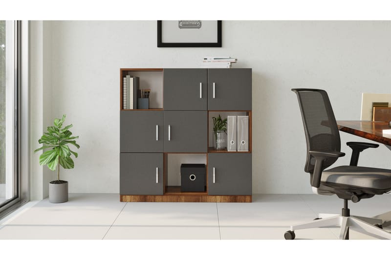 Celtigar Highboard 38x120 cm - Teak/Antracit - Förvaring - Skåp - Förvaringsskåp
