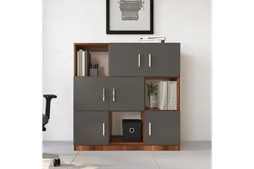 Celtigar Highboard 38x120 cm - Teak/Antracit - Förvaring - Skåp - Förvaringsskåp