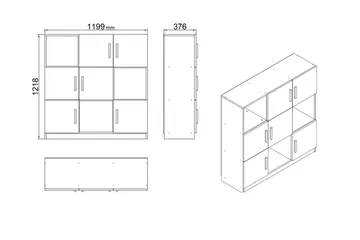 Celtigar Highboard 38x120 cm - Teak/Antracit - Förvaring - Skåp - Förvaringsskåp