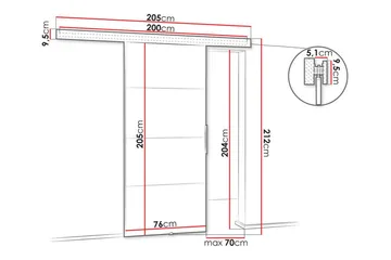 Clonmore Highboard Anthracite - Hus & renovering - Bygg - Dörrar & Portar - Skjutdörrar