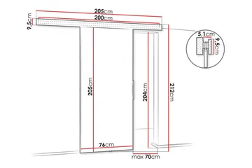 Clonmore Highboard Dark brown - Hus & renovering - Bygg - Dörrar & Portar - Skjutdörrar