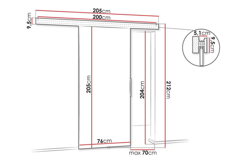 Clonmore Skjutdörr - Brun - Hus & renovering - Bygg - Dörrar & Portar - Skjutdörrar