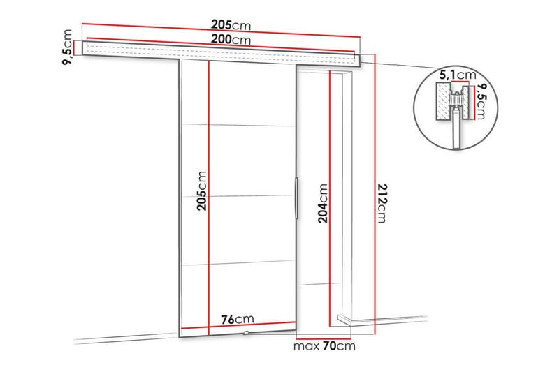 Clonmore Skjutdörr - Brun - Hus & renovering - Bygg - Dörrar & Portar - Skjutdörrar