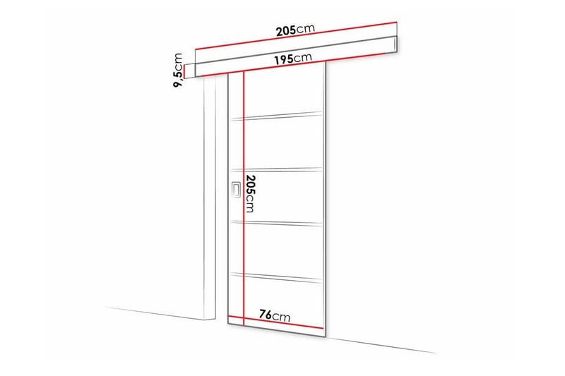 Clonmore Skjutdörr - Brun - Hus & renovering - Bygg - Dörrar & Portar - Skjutdörrar
