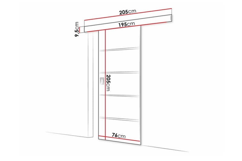 Clonmore Skjutdörr - Brun - Hus & renovering - Bygg - Dörrar & Portar - Skjutdörrar