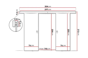 Clonmore Skjutdörr - Brun - Hus & renovering - Bygg - Dörrar & Portar - Skjutdörrar