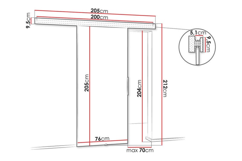 Clonmore Skjutdörr - Mörkbrun - Hus & renovering - Bygg - Dörrar & Portar - Skjutdörrar