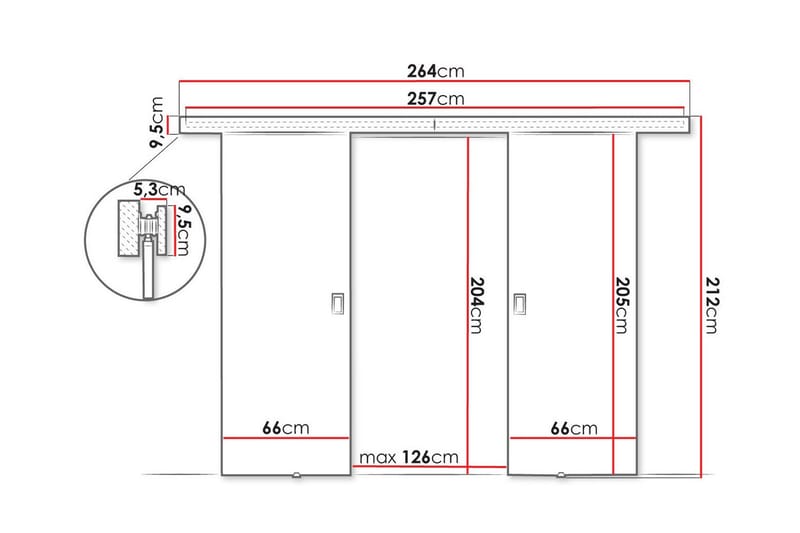 Clonmore Skjutdörr - Mörkbrun - Hus & renovering - Bygg - Dörrar & Portar - Skjutdörrar