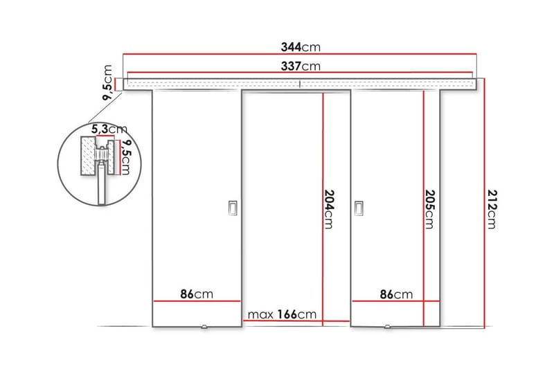 Clonmore Skjutdörr - Svart - Hus & renovering - Bygg - Dörrar & Portar - Skjutdörrar