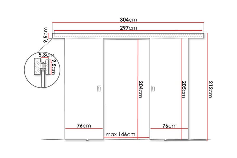 Clonmore Skjutdörr - Svart - Hus & renovering - Bygg - Dörrar & Portar - Skjutdörrar