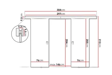 Clonmore Skjutdörr - Vit - Hus & renovering - Bygg - Dörrar & Portar - Skjutdörrar