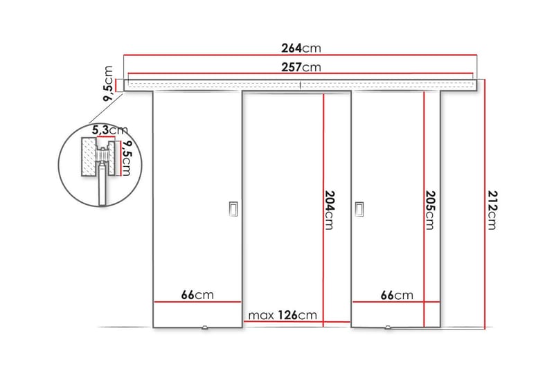 Clonmore Skjutdörr - Vit - Hus & renovering - Bygg - Dörrar & Portar - Skjutdörrar