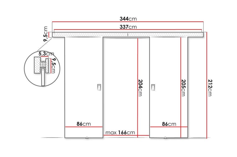 Clonmore Skjutdörr - Vit - Hus & renovering - Bygg - Dörrar & Portar - Skjutdörrar