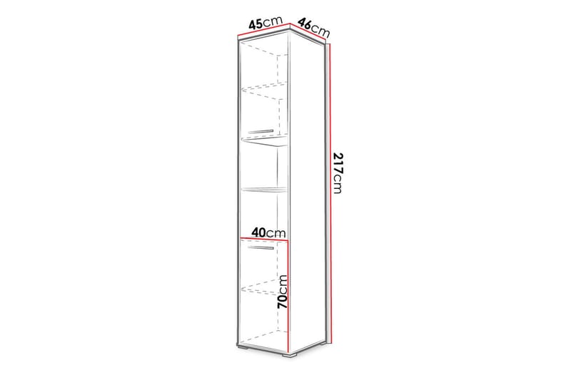 Concept Pro Förvaringsskåp 45x46x217 cm - Vit - Förvaringsskåp